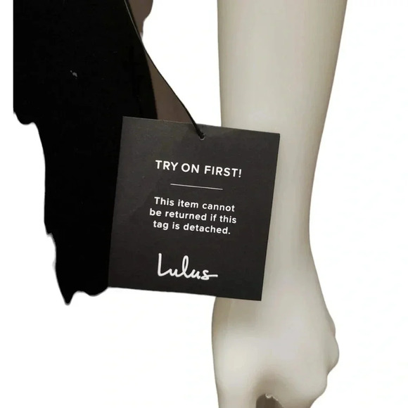 Lulu’s Sexy Black Midi Side Ruching  Dress Size Medium - Picture 10 of 12